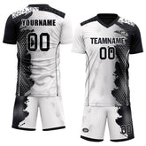 Custom Black White Soccer Sets Jersey Personalized SCJ101-D020210-2